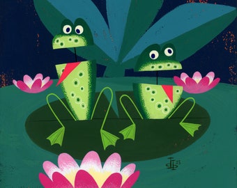 Small World Frogs - Original Painting