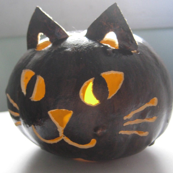 Halloween Luminary Black Cat Gourd - Spooky Night Light Window decoration