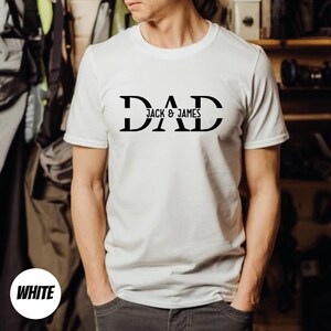 Custom Dad Shirt with Kid Names, Father&#39;s Day Gift, New Dad Tshirt, Personalized Dad T-Shirt, Custom Kids Names Shirt, Fathers Day Shirt