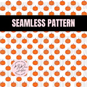 Kürbis Musterdesign | Herbst Ernte Clipart, Herbst Sublimationsdesign, Thanksgiving, Digitales Papier, Orange Kürbis Druck