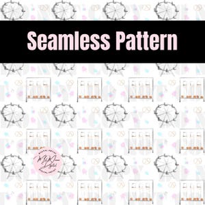County Fair Seamless Pattern – Hand Drawn Fair Food & Ferris Wheel PNG – Cotton Candy Carnival Digital Paper for Sublimation Crafts