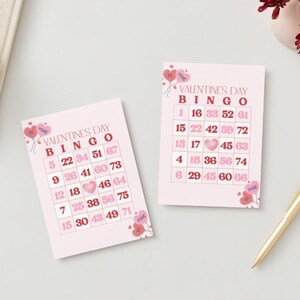 Juego de bingo de San Valentín para fiestas; tableros de juego editables e imprimibles; linda idea de regalo para niños; hoja de bingo imprimible de San Valentín