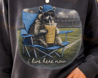 Funny Raccoon Football Mom PNG, Cute Gridiron Mama Clipart, Sports Mom Shirt Design, DTG Print, Football Tournament, Instant Download
