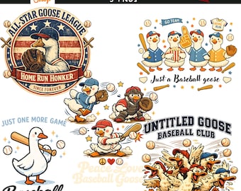 Just a Baseball Goose PNG Bundle , Just one more Game, Cute Baseball Goose PNG, Funny Sports Goose Sublimation