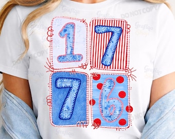 1776 PNG, Preppy Patriotic, Blue Jean Png, July 4th Png, USA png, Coquette Png, Patriotic Coquette Png, American Png