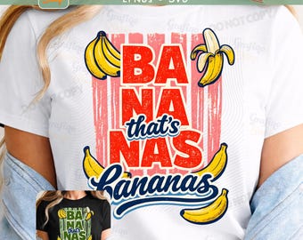 Trendy Bananas Design Bananas Stripes Summer PNG SVG Funny Fruit Design ORIGINAL (Digital Download)