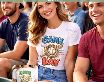Trendy Baseball Game Day PNGs Funny Doodle Baseball season ORIGINAL Design (Digital Download)