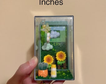 Miniature Garden Display Case – Acrylic Shadow Box for Micro Dolls, Tiny Scene Decor