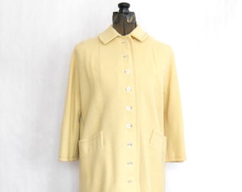 Vintage Yellow Coat 1960's Cloth Coat Modern Spring Coat