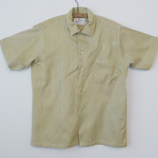 Vintage Mens  Shirt Green Valley Sportswear All Cotton Medium 15 - 15 1/2