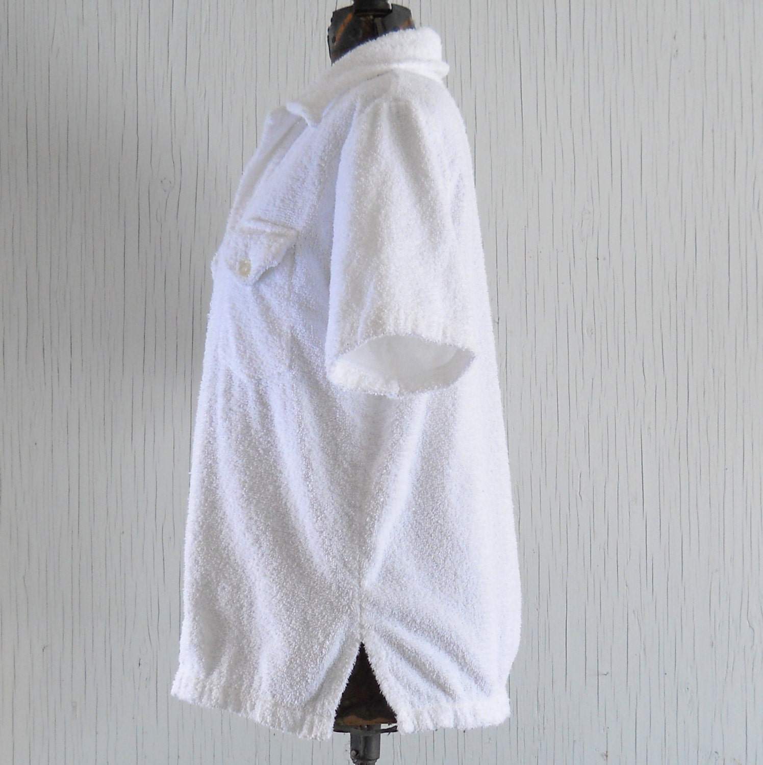 Vintage Jantzen Mens Swim Cover Up White Terrycloth Etsy