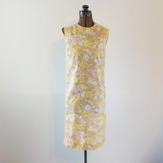 Vintage Spring Summer Shift Dress Floral Shift 19… - image 1