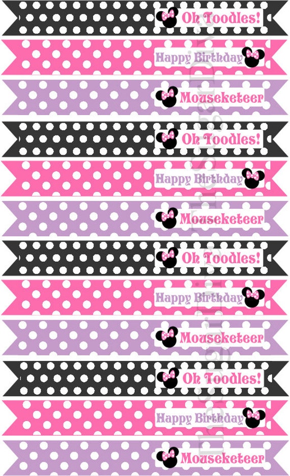 Minnie Mouse Paper Straw Flag, Minnie Straw Flag, Straw Flag, Minnie Mouse Party, Minnie Party Printable, Minnie Birthday, Instant Download Il_570xn