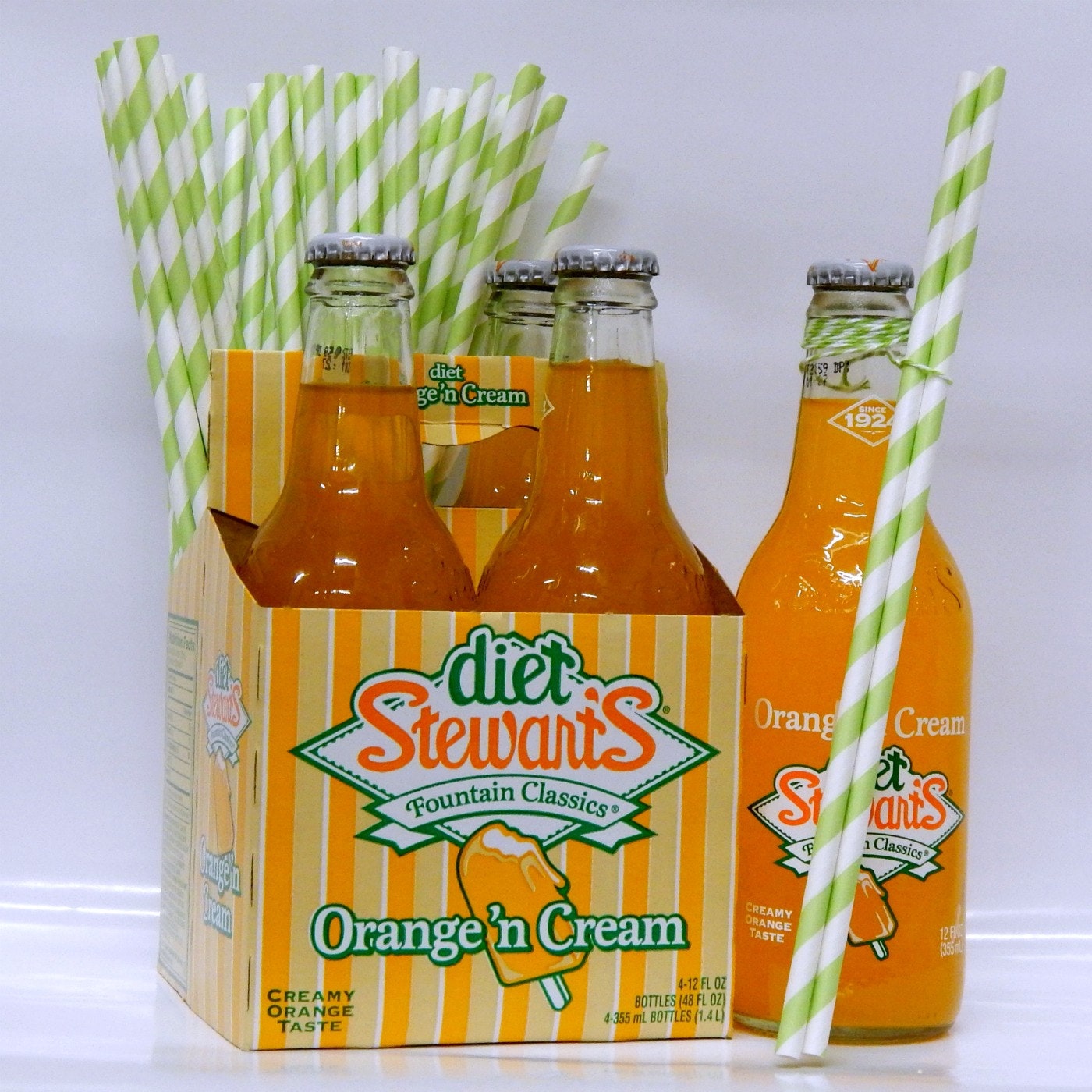 25 Extra LONG GREEN Striped Paper Straws 10.5 inches Tall Etsy