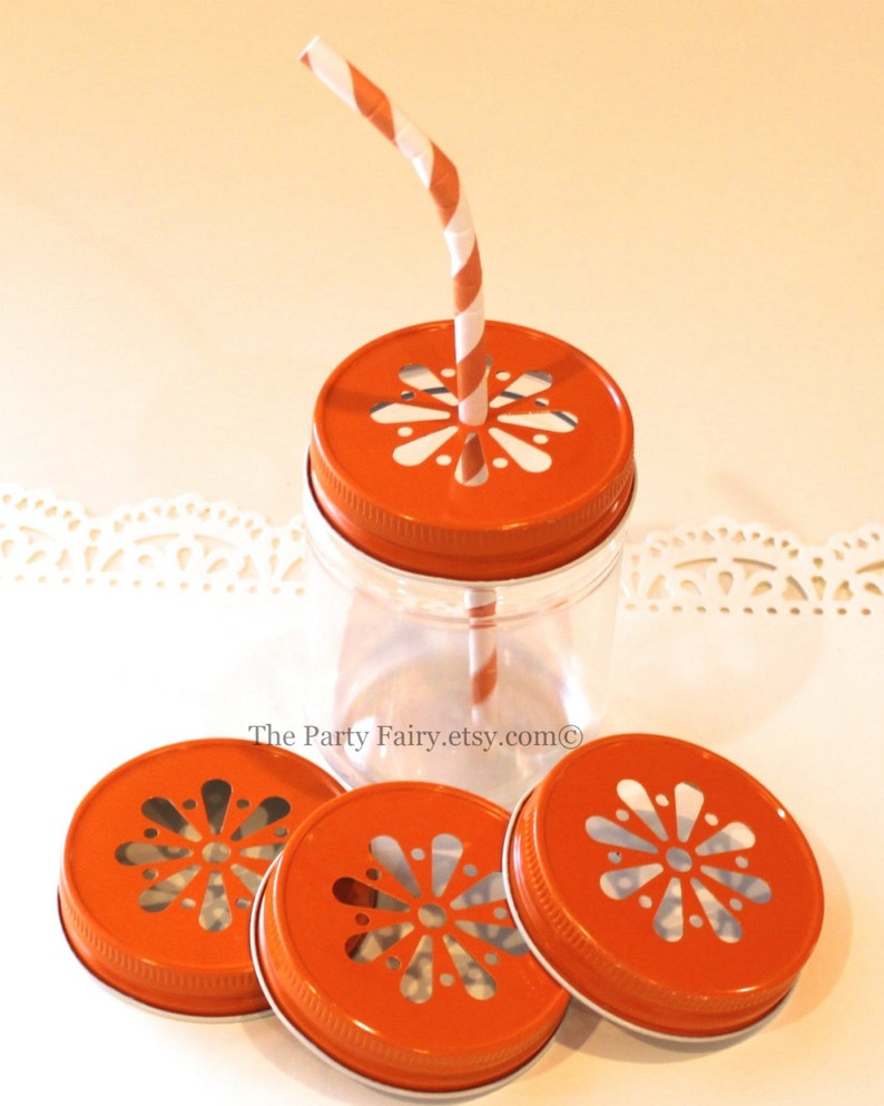 25 Long Orange Striped Paper Straws Paper Straws Striped Bottle Drink Straw Water Bottle Drink Straws Long Paper Straws Orange Straws