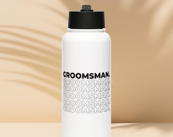 Botella de agua de acero inoxidable para padrinos de boda: regalo para despedida de soltero, botella personalizada para fiesta de bodas, regalo reutilizable para padrinos de boda, ideas para despedidas de soltero