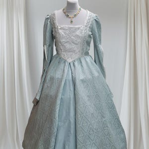Bust 42&quot; Seafoam Green Tudor Anne Boleyn Dress, Gown, Medieval Costume, Regina OUAT Evil Queen Costume, The Tudors #21