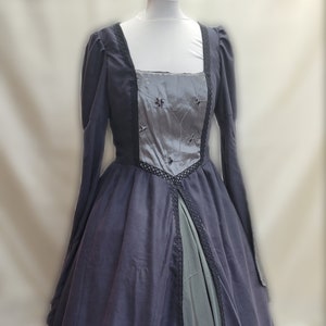 Bust 43&quot; Dark Grey Tudor Anne Boleyn Dress,  Gown, Medieval Costume, Regina OUAT Evil Queen Costume, The Tudors 37