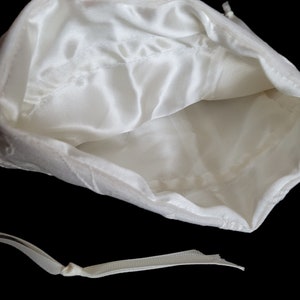 Ivory Leaf Brocade Regency Reticule Purse Bag, Beaded, Drawstring ...
