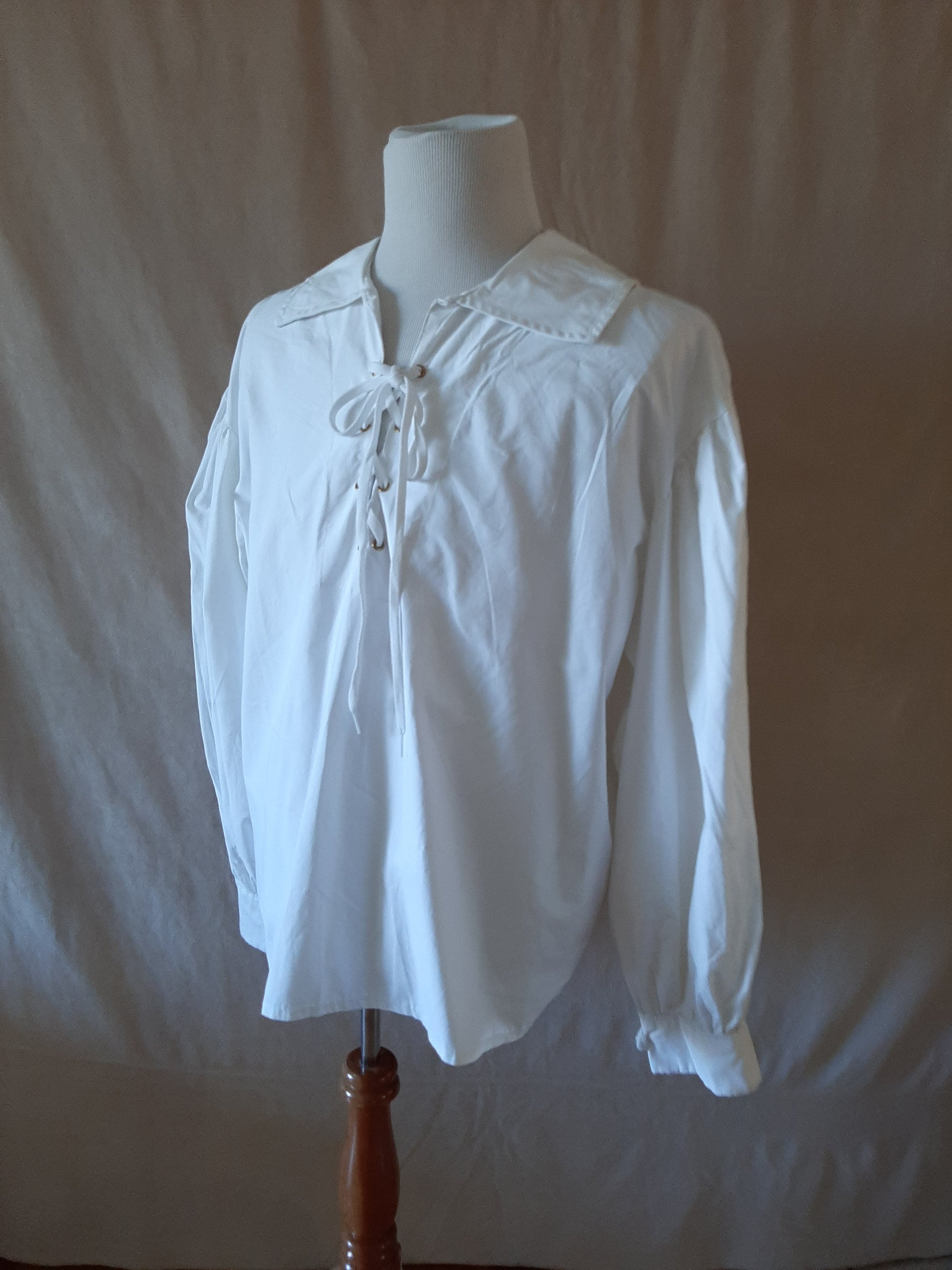 Chest 52 White Cotton Pirate Shirt Rogue Mens Tudor Renaissance