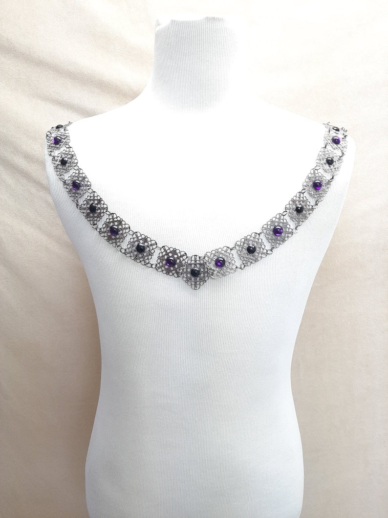 Gunmetal Tudor Chain of Office / Square FIligree Mens Collar of Office