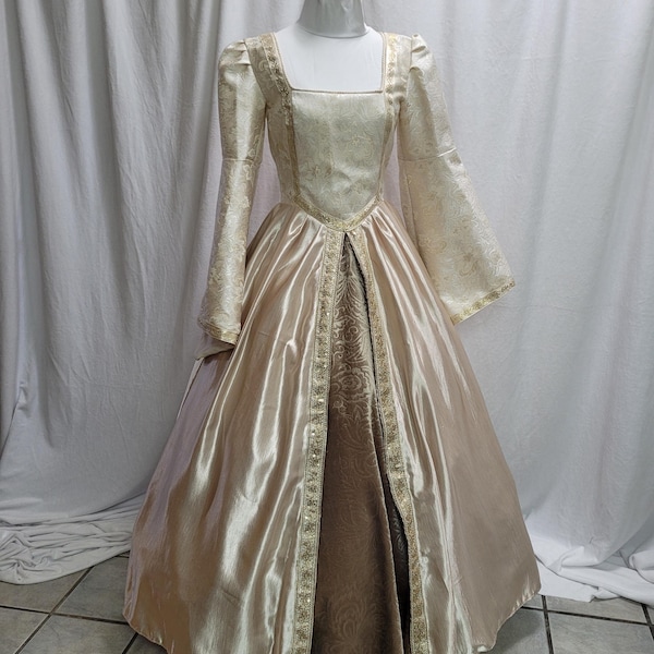 Buste 34-inch ivoorkleurige tudorjurk Anne Boleyn, toga, middeleeuws kostuum, The Tudors 37