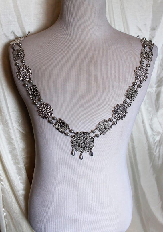 Silver Finish Mens Tudor Chain of Office Neck Wear Livery Collar