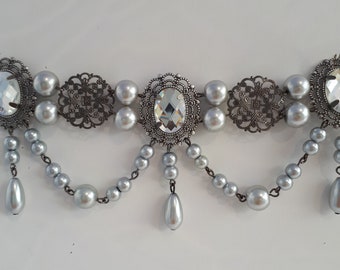 Perles de corsage Anne, costume Renaissance Tudor, bijoux en perles médiévaux Tudors, broche, costume cosplay GN