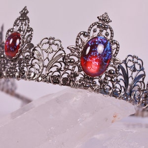 Dragon's Breath Renaissance Tiara Mexican Opal Crown Medieval, Tudor Filigree