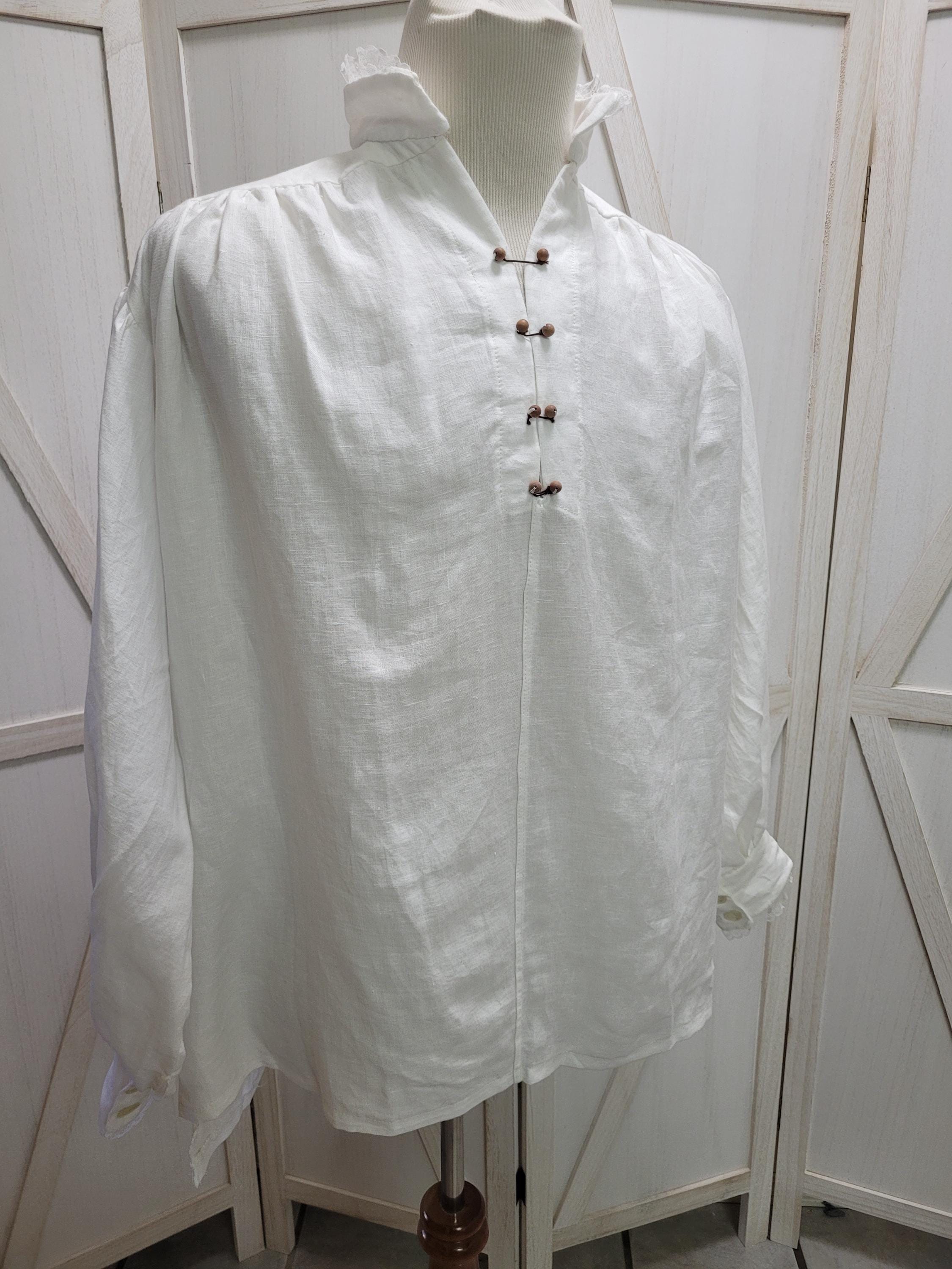 T-shirt Renaissance Pour Homme - Col Dentelle & Volants - Style Médiéval & Décontracté