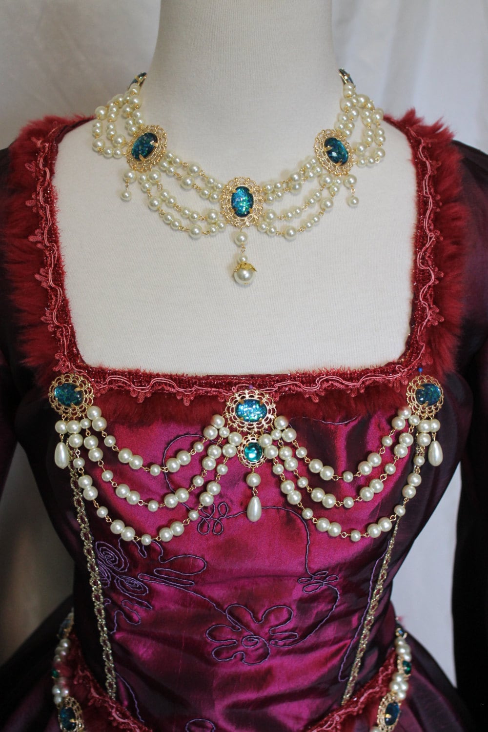 Lotus Design Pearl Tudor Renaissance Bodice Jewelry Jewels - Etsy