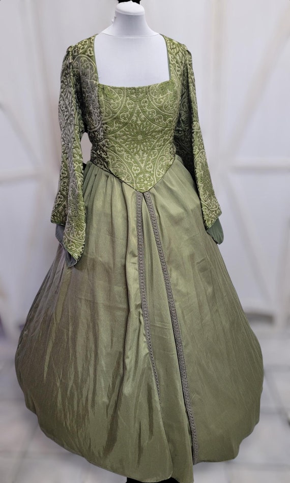 green emerald velvet dress Sexy Womens Halloween Costume The Other Boleyn Girl Natalie Portman Queen  Elizabeth Royals Costume