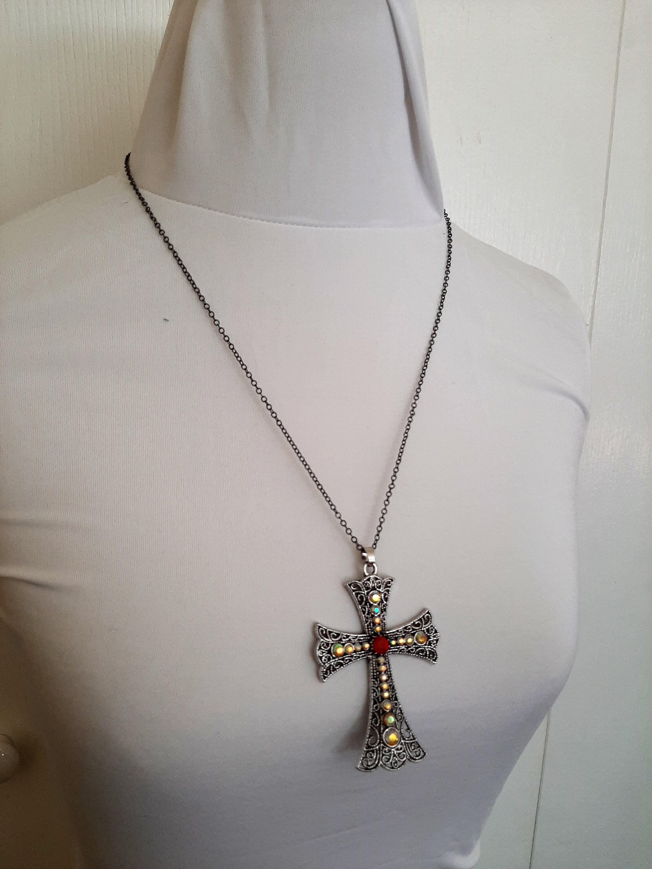Feather Cross Necklace – Southern Silver Company