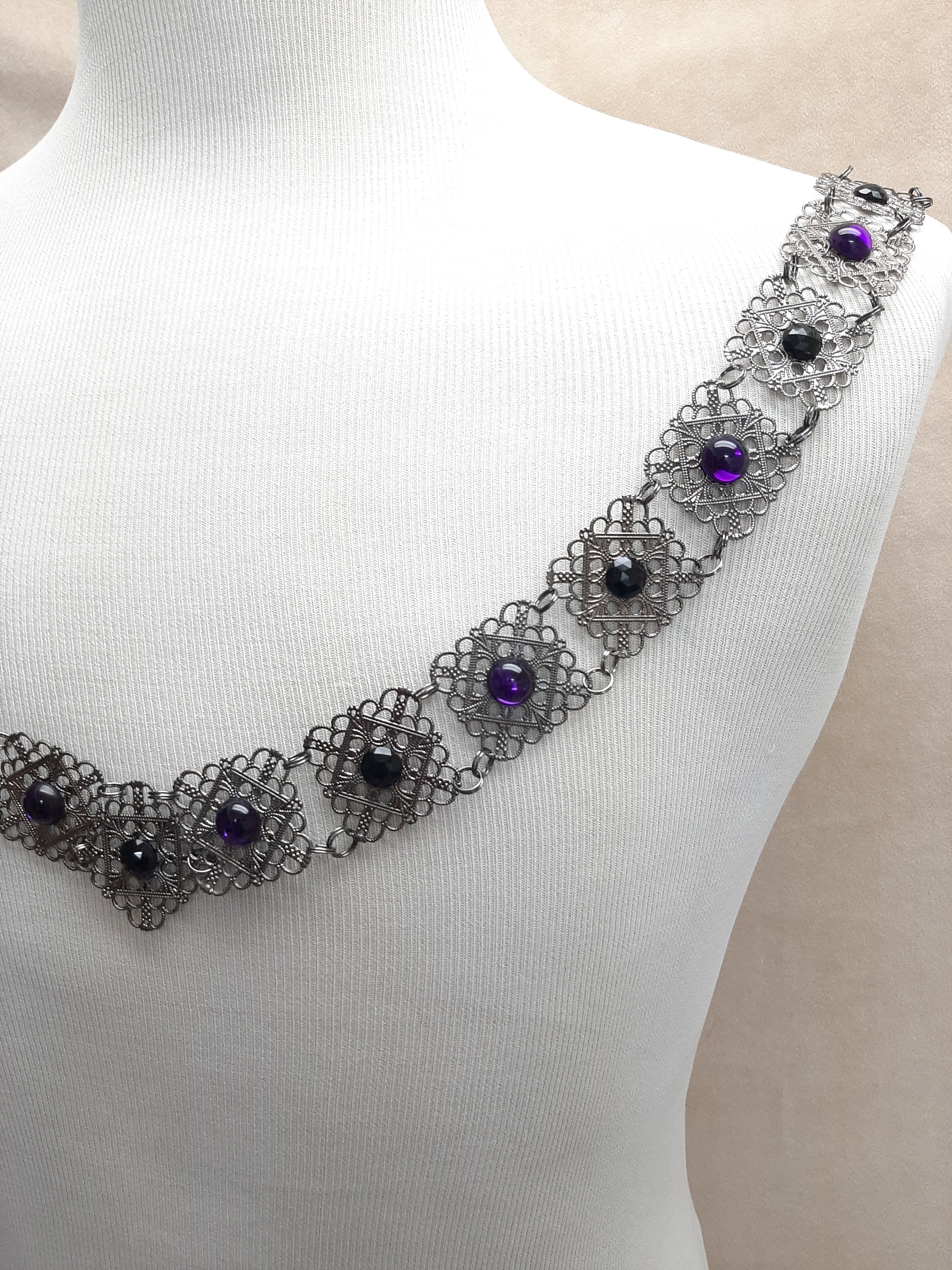 Gunmetal Tudor Chain of Office / Square FIligree Mens Collar of Office