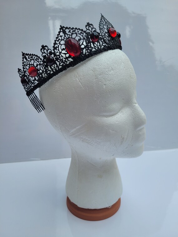 Black Filigree Queen Crown Headband Adult Black Filigree Queen Crown Headband Adult