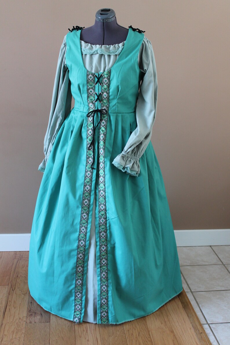 Bust 46 Green Maiden Peasant Costume Merchant Class Etsy