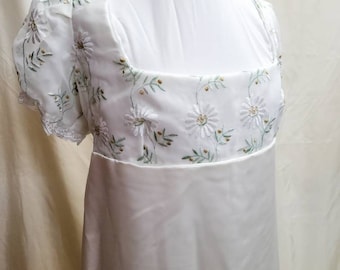 Short Sleeve Regency White Drawstring Gown - Etsy
