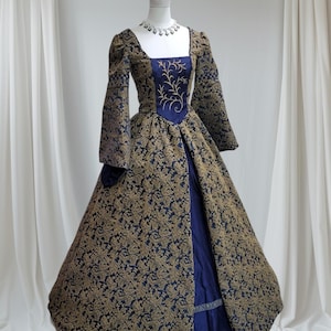 Bust 34&quot; Midnight Blue Tudor Anne Boleyn Dress, Gown, Medieval Costume, Regina OUAT Evil Queen Costume, The Tudors #18