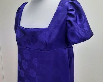 Bust 43-47" Sapphire Blue Regency Period Era Day Dress, Kate  Ball Gown, Jane Austen Emma Costume, Pride and Prejudice, Edwardian R23