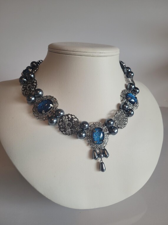 Starlight Queen Anne Tudor Renaissance Necklace, Victorian Medieval Necklace, Jewelry, Cosplay Fairy Tale Princess