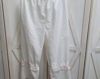 Size Small White Cotton and Lace Bloomers,  Renaissance Faire Costume, Medieval Peasant, Regency Under Clothes underwear SH30