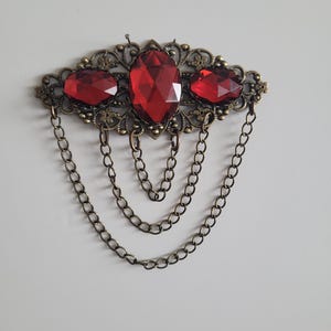 Antique Gold Finish Pearl Tudor Brooch, Renaissance Medieval Jewelry Pin, Borgias Jane Seymour, Anne Boleyn Costume Cosplay The Tudors