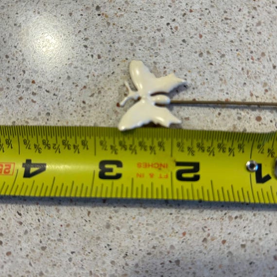 Miriam Haskell White Enamel Butterfly Stick Pin V… - image 11