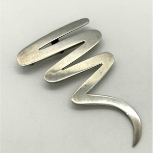 Vintage Sterling Silver Zig Zag Brooch Taxco Mexico 925 Statement Jewelry Piece