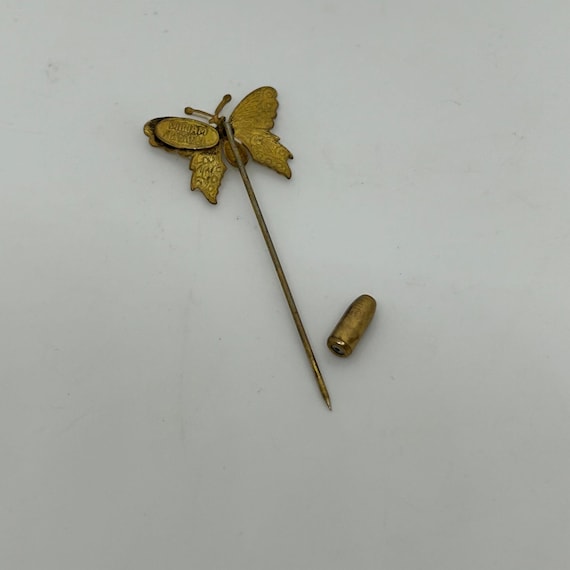 Miriam Haskell White Enamel Butterfly Stick Pin V… - image 10