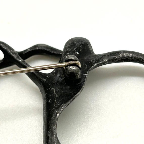 Modern Dancers Brooch darkened Silver-tone Metal … - image 7