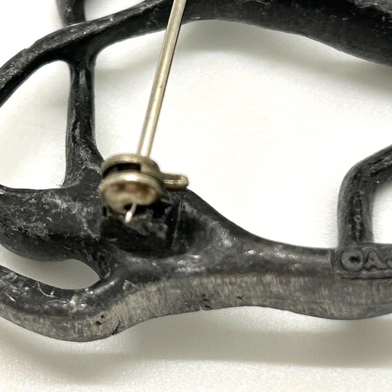 Modern Dancers Brooch darkened Silver-tone Metal … - image 6