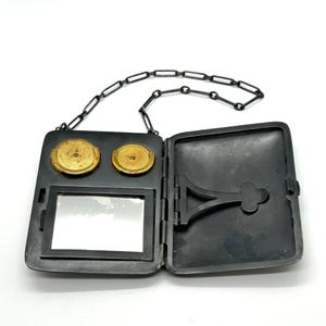 Antique Ladies Dance Card Holder Compact Coin Holder Silver-plated Art Deco