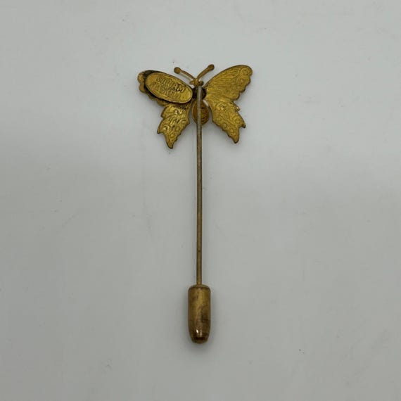 Miriam Haskell White Enamel Butterfly Stick Pin V… - image 9