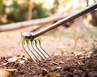 Stainless Steel Garden Rake | Heavy Duty 5T Soil Tool